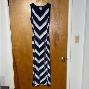 Style & Co. Navy and White Maxi Dress